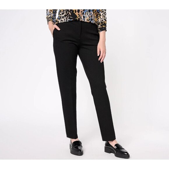 Tailored by Susan Graver Regular Smart Ponte StraightLeg Trouse Black XS A610492 - Picture 1 of 1